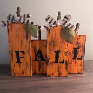 Rustic Orange Fall Decor Blocks